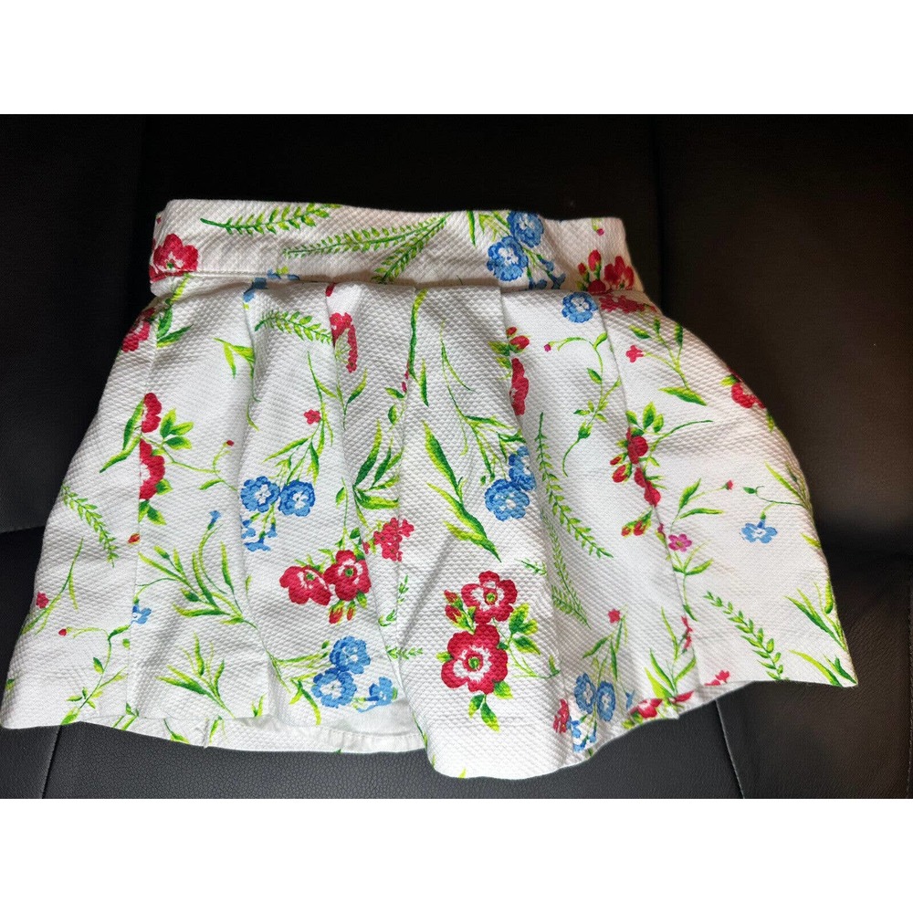 Janie and Jack white skirt blue red flowers green vines 18-24 months